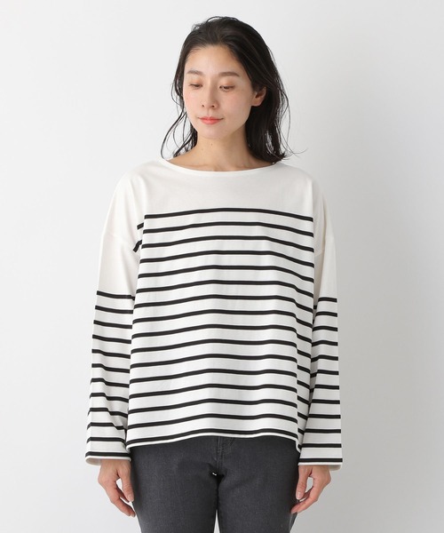 LEPSIM(レプシィム)の「【選べる丈シリーズ】パネルカラーボーダーTシャツ2 273834(Tシャツ/カットソー・レディース・ブルー/オフホワイト/ネイビー/レッド・TALL/FREE)」の12枚目の写真