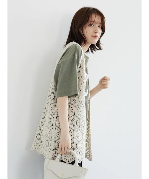 Furryrate（ファーリーレート）の「・furry rate カギ針ロングベスト（ベスト・レディース・ブラック/アイボリー/ライトブラウン・FREE）」の7枚目の写真