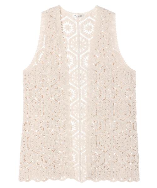 Furryrate（ファーリーレート）の「・furry rate カギ針ロングベスト（ベスト・レディース・ブラック/アイボリー/ライトブラウン・FREE）」の22枚目の写真