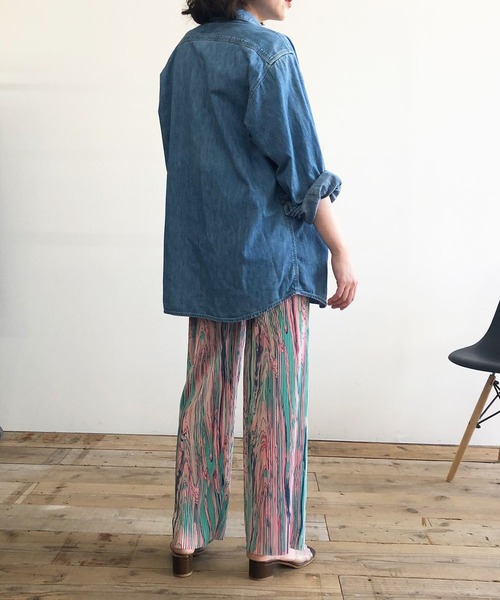 Kotoe（コトエ）の「【セルフカット可能】 レディース カラー マーブル柄 デザイン プリーツパンツ（その他パンツ・レディース・ブラック/ピンク/イエロー/ライトパープル/ライトブラック/ライトグリーン・L/M/FREE）」の12枚目の写真
