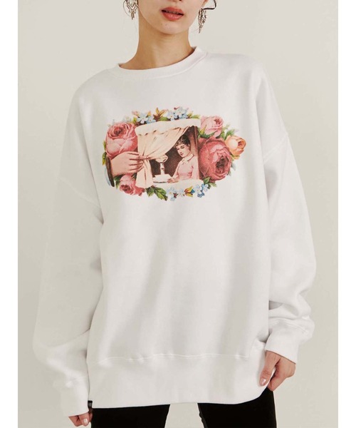 PAMEO POSE(パメオポーズ)の「Aisance Life Sweat Shirts(スウェット・レディース・ホワイト/ブラック/グリーン・FREE)」の1枚目の写真