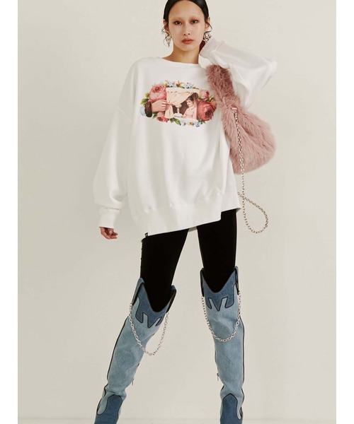PAMEO POSE(パメオポーズ)の「Aisance Life Sweat Shirts(スウェット・レディース・ホワイト/ブラック/グリーン・FREE)」の18枚目の写真