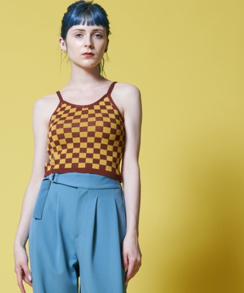 Solace（ソレイス）の「配色チェックベアキャミ（キャミソール・レディース・イエロー/グリーン・FREE）」の22枚目の写真