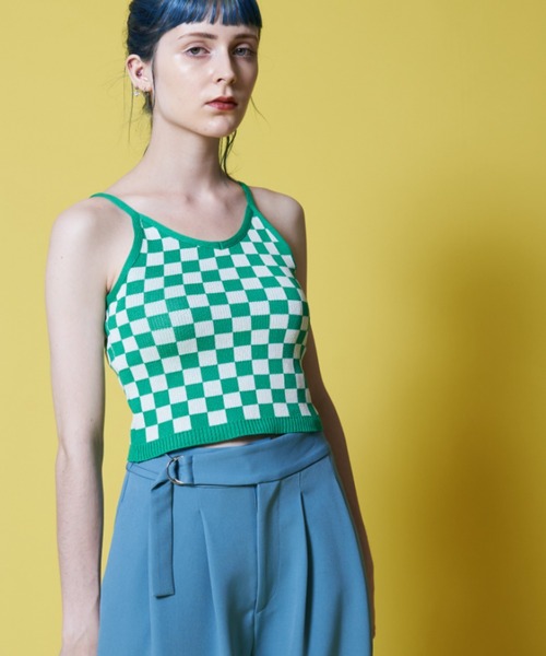 Solace（ソレイス）の「配色チェックベアキャミ（キャミソール・レディース・イエロー/グリーン・FREE）」の11枚目の写真