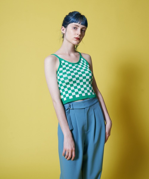 Solace（ソレイス）の「配色チェックベアキャミ（キャミソール・レディース・イエロー/グリーン・FREE）」の13枚目の写真