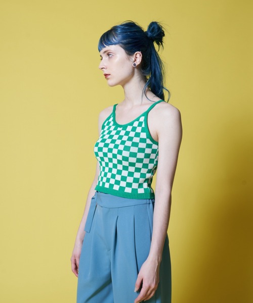 Solace（ソレイス）の「配色チェックベアキャミ（キャミソール・レディース・イエロー/グリーン・FREE）」の10枚目の写真