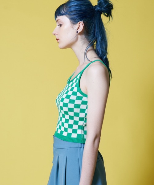 Solace（ソレイス）の「配色チェックベアキャミ（キャミソール・レディース・イエロー/グリーン・FREE）」の14枚目の写真