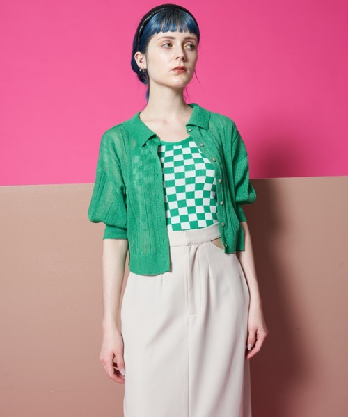 Solace（ソレイス）の「配色チェックベアキャミ（キャミソール・レディース・イエロー/グリーン・FREE）」の20枚目の写真