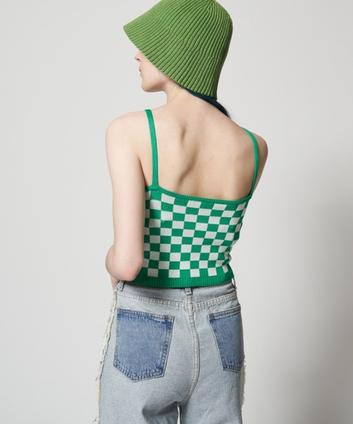 Solace（ソレイス）の「配色チェックベアキャミ（キャミソール・レディース・イエロー/グリーン・FREE）」の8枚目の写真