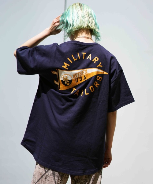 AVIREX(アヴィレックス)の「【WEB&DEPOT限定】PENNANT PRINT TUNIC ONEPIECE/ ペナントプリントチュニックワンピース(チュニック・レディース・ネイビー/グリーン/アイボリー・FREE)」の3枚目の写真