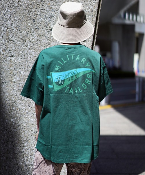 AVIREX(アヴィレックス)の「【WEB&DEPOT限定】PENNANT PRINT TUNIC ONEPIECE/ ペナントプリントチュニックワンピース(チュニック・レディース・ネイビー/グリーン/アイボリー・FREE)」の1枚目の写真