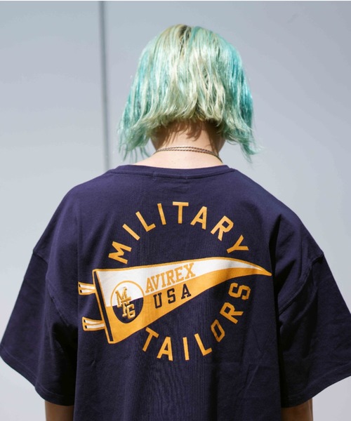 AVIREX(アヴィレックス)の「【WEB&DEPOT限定】PENNANT PRINT TUNIC ONEPIECE/ ペナントプリントチュニックワンピース(チュニック・レディース・ネイビー/グリーン/アイボリー・FREE)」の6枚目の写真