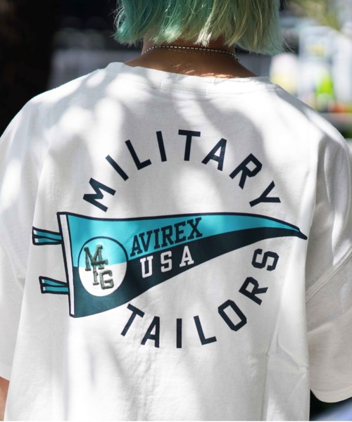 AVIREX(アヴィレックス)の「【WEB&DEPOT限定】PENNANT PRINT TUNIC ONEPIECE/ ペナントプリントチュニックワンピース(チュニック・レディース・ネイビー/グリーン/アイボリー・FREE)」の14枚目の写真