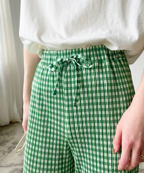 LIAN（リアン）の「ギンガムチェックプリーツパンツ（その他パンツ・レディース・ブラック/グリーン・FREE）」の20枚目の写真
