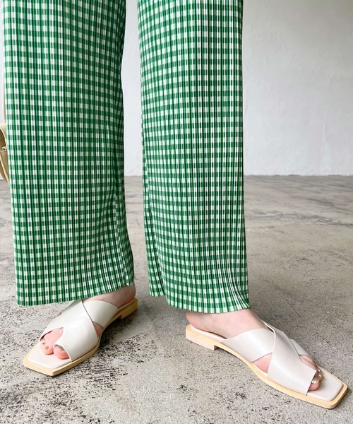 LIAN（リアン）の「ギンガムチェックプリーツパンツ（その他パンツ・レディース・ブラック/グリーン・FREE）」の18枚目の写真