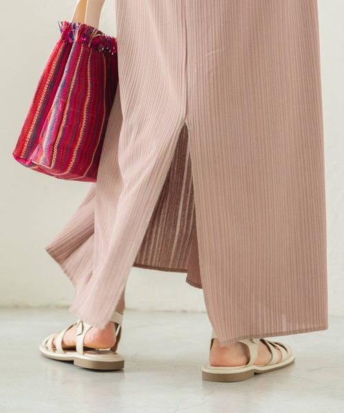 Crisp（クリスプ）の「リブカットフレアワンピース（ワンピース・レディース・ブラウン/ピンク・FREE）」の17枚目の写真