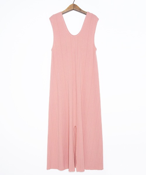 Crisp（クリスプ）の「リブカットフレアワンピース（ワンピース・レディース・ブラウン/ピンク・FREE）」の8枚目の写真