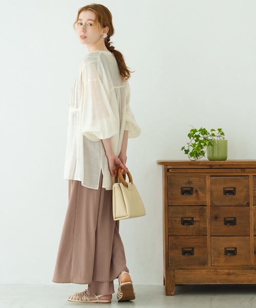 Crisp（クリスプ）の「リブカットフレアワンピース（ワンピース・レディース・ブラウン/ピンク・FREE）」の22枚目の写真