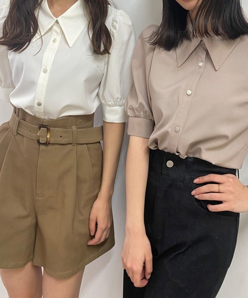 ADIRA（アディラ）の「アソートボタンブラウス（シャツ/ブラウス・レディース・ホワイト/ピンクベージュ・MEDIUM）」の8枚目の写真