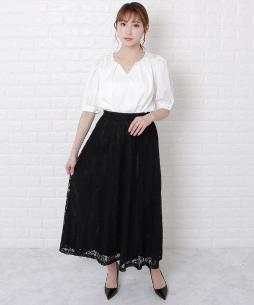 Lace Ladies(レースレディース)の「パールチェーンVネック半袖ブラウス(シャツ/ブラウス・レディース・ピンク/ホワイト・L/M/S)」の17枚目の写真