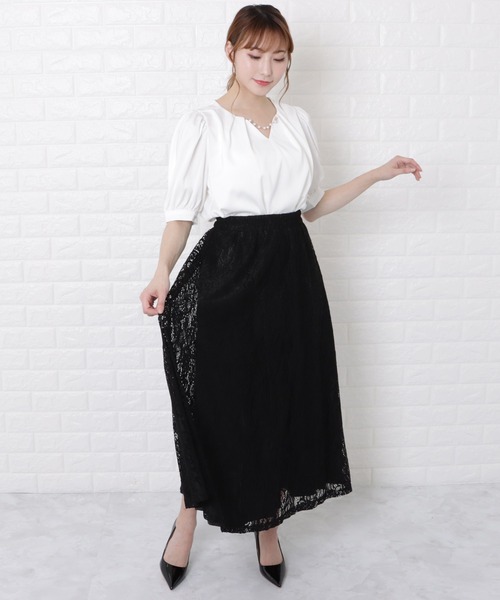 Lace Ladies(レースレディース)の「パールチェーンVネック半袖ブラウス(シャツ/ブラウス・レディース・ピンク/ホワイト・L/M/S)」の18枚目の写真