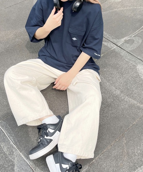 PairPair（ペアペア）の「ポケット付きTEE(ユニセックス)（Tシャツ/カットソー・メンズ・ネイビー/オフホワイト/ボルドー/モカ・MEDIUM/LARGE）」の4枚目の写真