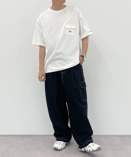 PairPair（ペアペア）の「ポケット付きTEE(ユニセックス)（Tシャツ/カットソー・メンズ・ネイビー/オフホワイト/ボルドー/モカ・MEDIUM/LARGE）」の5枚目の写真