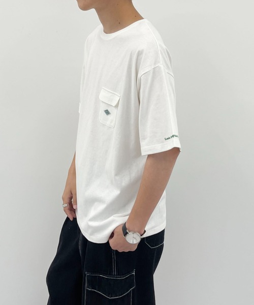 PairPair（ペアペア）の「ポケット付きTEE(ユニセックス)（Tシャツ/カットソー・メンズ・ネイビー/オフホワイト/ボルドー/モカ・MEDIUM/LARGE）」の7枚目の写真