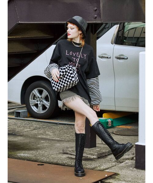 jouetie（ジュエティ）の「レイヤースリーブトップス（Tシャツ/カットソー・レディース・ブラック/パープル/オフホワイト/ブルー・MEDIUM）」の11枚目の写真