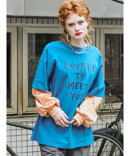 jouetie（ジュエティ）の「レイヤースリーブトップス（Tシャツ/カットソー・レディース・ブラック/パープル/オフホワイト/ブルー・MEDIUM）」の13枚目の写真