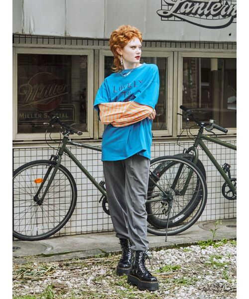 jouetie（ジュエティ）の「レイヤースリーブトップス（Tシャツ/カットソー・レディース・ブラック/パープル/オフホワイト/ブルー・MEDIUM）」の17枚目の写真