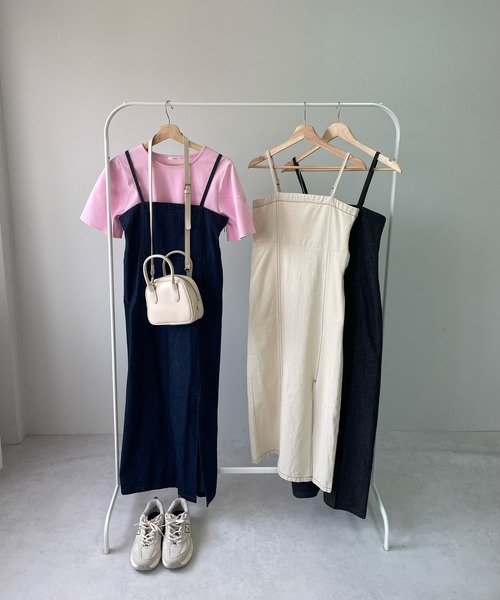 LE MORE（リモア）の「デニムキャミワンピ（ワンピース・レディース・ネイビー/ブラック/アイボリー・FREE）」の12枚目の写真