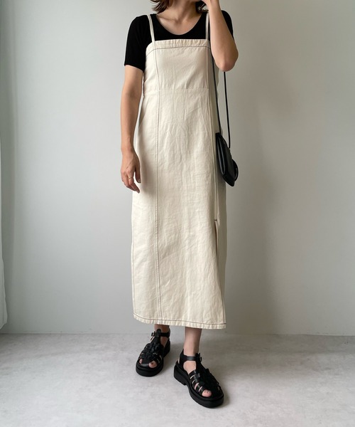 LE MORE（リモア）の「デニムキャミワンピ（ワンピース・レディース・ネイビー/ブラック/アイボリー・FREE）」の17枚目の写真