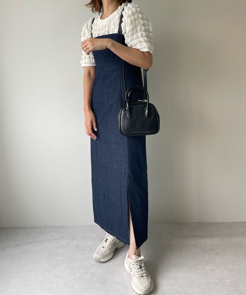 LE MORE（リモア）の「デニムキャミワンピ（ワンピース・レディース・ネイビー/ブラック/アイボリー・FREE）」の21枚目の写真