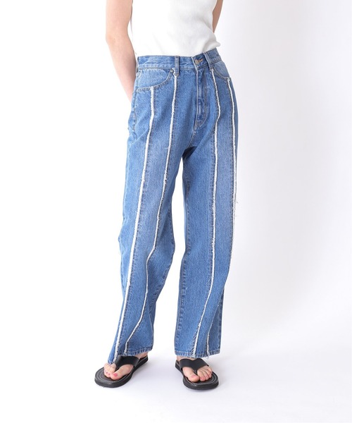 Oriens JOURNAL STANDARD(オリエンス ジャーナルスタンダード)の「フリンジデザインデニム(デニムパンツ・レディース・ブラック/ブルー系その他・38/36/34)」の7枚目の写真