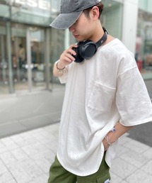 綿100%、USAコットン裾ラウンドビッグシルエットTee