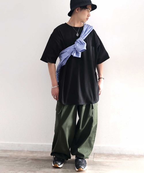 classicalelf(クラシカルエルフ)の「綿100%、USAコットン裾ラウンドビッグシルエットTee(Tシャツ/カットソー・メンズ・ホワイト/ブラック/ブルー・MEDIUM/LARGE/X-LARGE)」の2枚目の写真