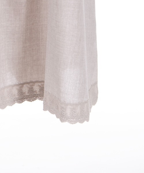 axes femme(アクシーズファム)の「麻調ピンタックAラインワンピース(ワンピース・レディース・グレイッシュベージュ/サックスブルー/ネイビー・FREE)」の8枚目の写真
