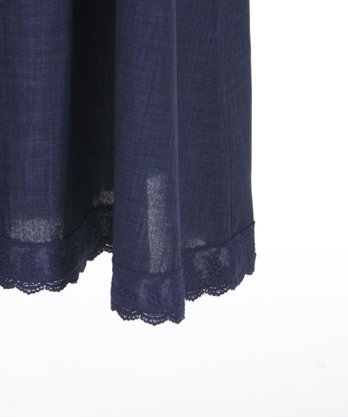 axes femme(アクシーズファム)の「麻調ピンタックAラインワンピース(ワンピース・レディース・グレイッシュベージュ/サックスブルー/ネイビー・FREE)」の17枚目の写真