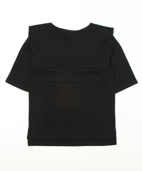Brownie（ブラウニー）の「Brownie スクエアーカラー五分袖プルオーバー（Tシャツ/カットソー・レディース・ブラック/オフホワイト/ホワイト×ブラック/グリーン系その他・FREE）」の5枚目の写真