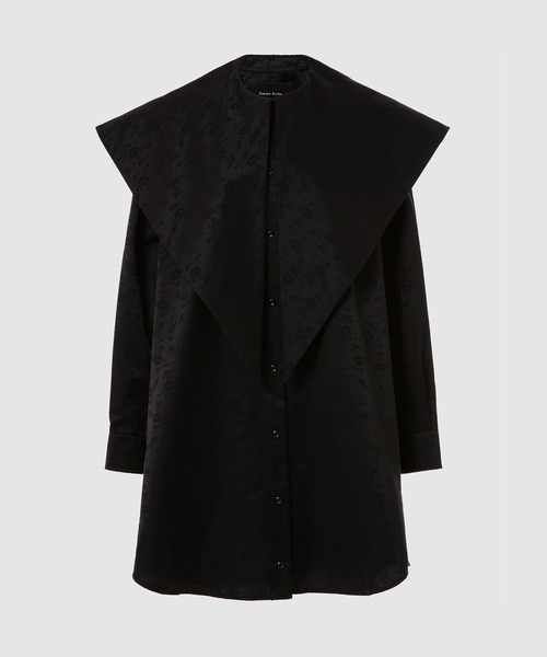 Simone Rocha（シモーネロシャ）の「LONG POINTED COLLAR SHIRT DRESS（ドレス・レディース・ブラック/クリーム・4/6）」の2枚目の写真