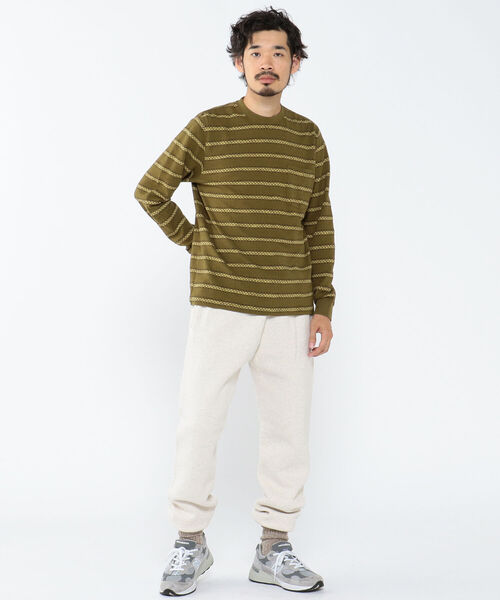 BEAMS PLUS(ビームスプラス)の「BEAMS PLUS / ジャカード ストライプ ポケット Tシャツ(Tシャツ/カットソー・メンズ・オリーブ/グレー/ネイビー・XL/M/S/L)」の7枚目の写真