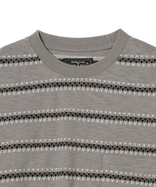BEAMS PLUS(ビームスプラス)の「BEAMS PLUS / ジャカード ストライプ ポケット Tシャツ(Tシャツ/カットソー・メンズ・オリーブ/グレー/ネイビー・XL/M/S/L)」の17枚目の写真