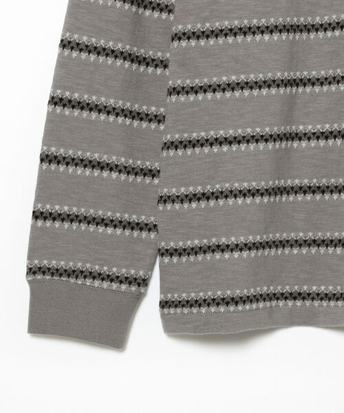 BEAMS PLUS(ビームスプラス)の「BEAMS PLUS / ジャカード ストライプ ポケット Tシャツ(Tシャツ/カットソー・メンズ・オリーブ/グレー/ネイビー・XL/M/S/L)」の18枚目の写真