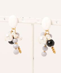 【atelier*mio】クレイ × ミックスビジュー costume jewelry pierce