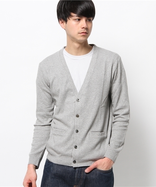 EDIFICE（エディフィス）の「◇セイケイスムースVカーデ（カーディガン/ボレロ・メンズ・ネイビー/マスタード/チャコールグレー/ホワイト・44/48/46）」の3枚目の写真