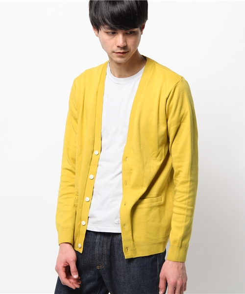 EDIFICE（エディフィス）の「◇セイケイスムースVカーデ（カーディガン/ボレロ・メンズ・ネイビー/マスタード/チャコールグレー/ホワイト・44/48/46）」の4枚目の写真
