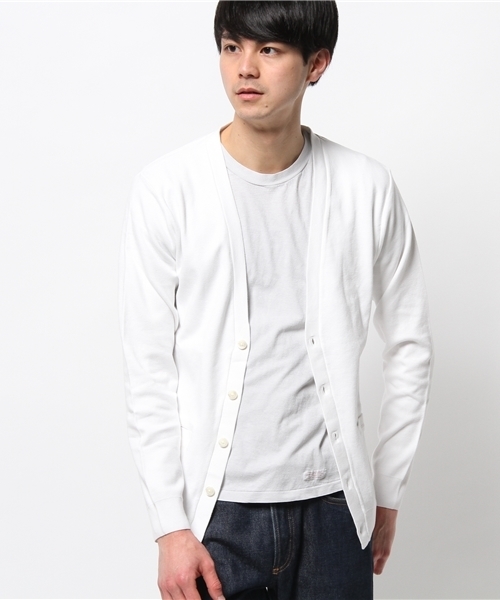 EDIFICE（エディフィス）の「◇セイケイスムースVカーデ（カーディガン/ボレロ・メンズ・ネイビー/マスタード/チャコールグレー/ホワイト・44/48/46）」の5枚目の写真