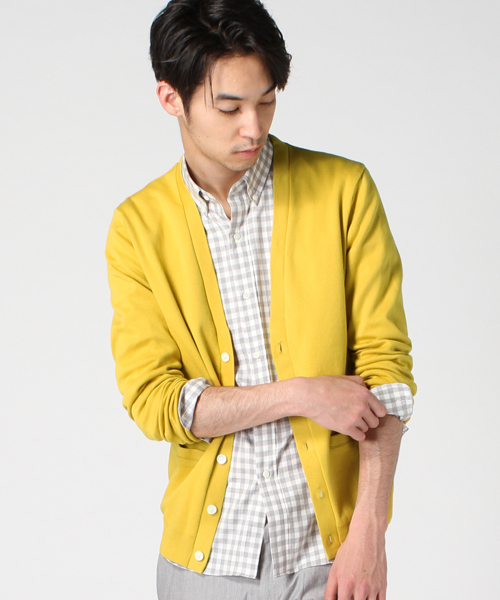 EDIFICE（エディフィス）の「◇セイケイスムースVカーデ（カーディガン/ボレロ・メンズ・ネイビー/マスタード/チャコールグレー/ホワイト・44/48/46）」の8枚目の写真