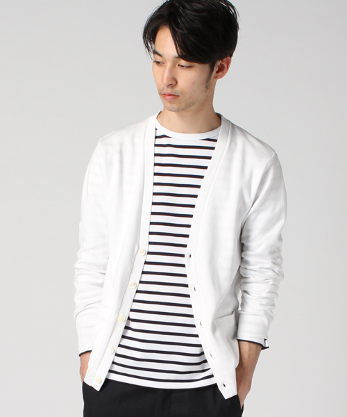 EDIFICE（エディフィス）の「◇セイケイスムースVカーデ（カーディガン/ボレロ・メンズ・ネイビー/マスタード/チャコールグレー/ホワイト・44/48/46）」の11枚目の写真